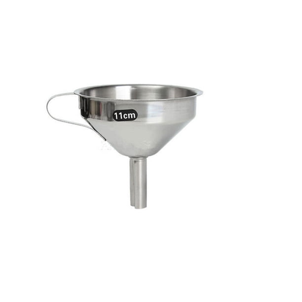 Embudo de acero inoxidable Filtro De Mermelada De Colador De Botella De Aceite De Embudo De Colada De Acero Inoxidable De Cocina De 11 Cm Fanmusic Embudo de acero inoxidable