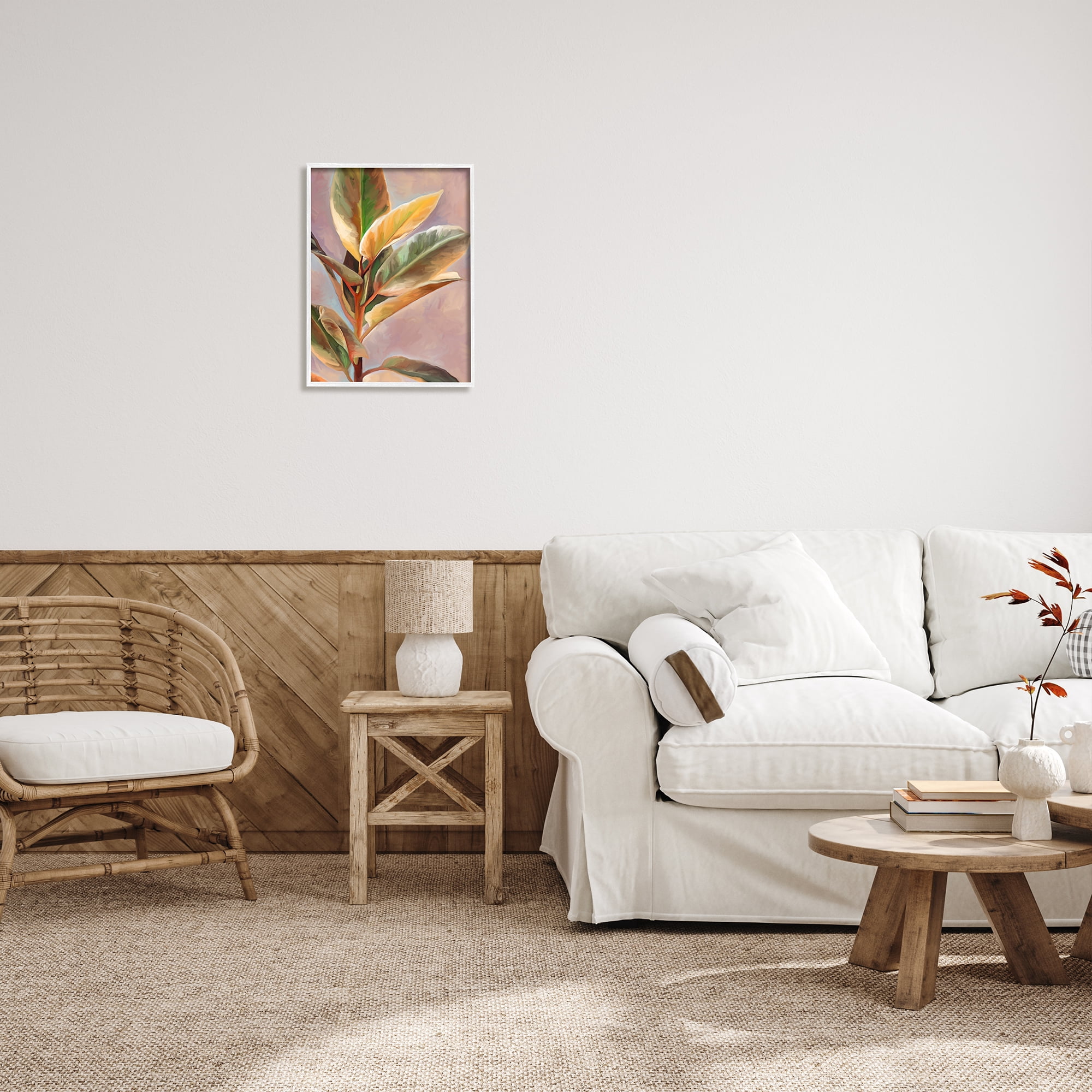 Stupell Industries House Plant Painting Botanical & Floral Painting White Framed Art Print Wall Art, 16 x 20