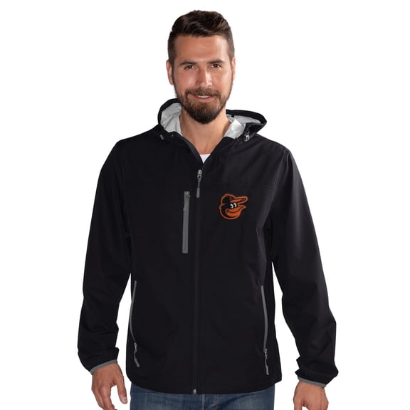Men's-G-III Sports by Carl Banks  Black Baltimore Orioles Double Play Hooded Lightweight Full-Zip Jacket