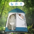 thumbnail image 2 of 2 Room Pop Up Privacy Shower Tent 7.5 FT Changing Room Tent with Floor and Carry Bag, Sun Shade Canopy Outdoor Rain Shelter for Portable Toilet, Camping, Dressing, Hiking, Beach (Blue and White), 2 of 9