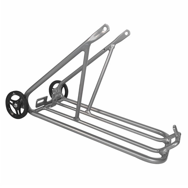 PODAY Foldable Bicycles Aluminum Alloy Rear Shelf Bikes Back Racks with Wheels Riding Luggage Accessory Replacement for Brompton Type 2