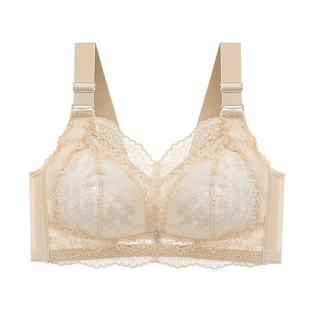 LLYWEY No Wire Push up Bra on Sale Plus Size Sports Bras Ladies Push-Up Bra Style-1210 Women s Plus Lightly Lined Bra Feature Adult Female Bralette Sports Bras Beige 44DE