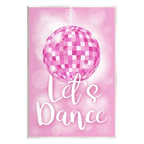 Stupell Industries Let's Dance Bold Pink Disco Ball Beauty & Fashion Painting Unframed Art Print Wall Art