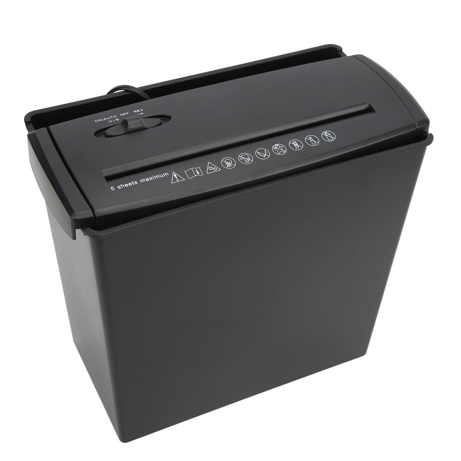 BIMZUC Electric Paper Shredder 10L Small Size 5 Sheets Strip Shredded Machine For Home Office Automatic Feeding Quiet Operation Desktop Document Cutter (11.42 inches / 29 cm Length, Black)