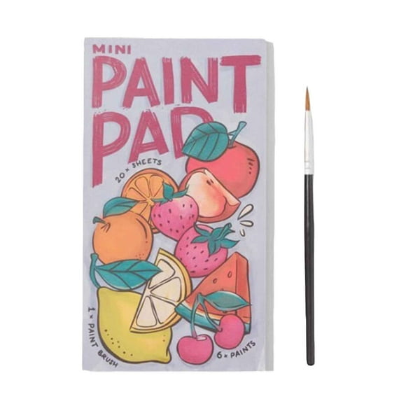 asddcavvf Mini Watercolour Paint Pad DIY Watercolor Painting Book Includes Paints Mini Paint Brush C