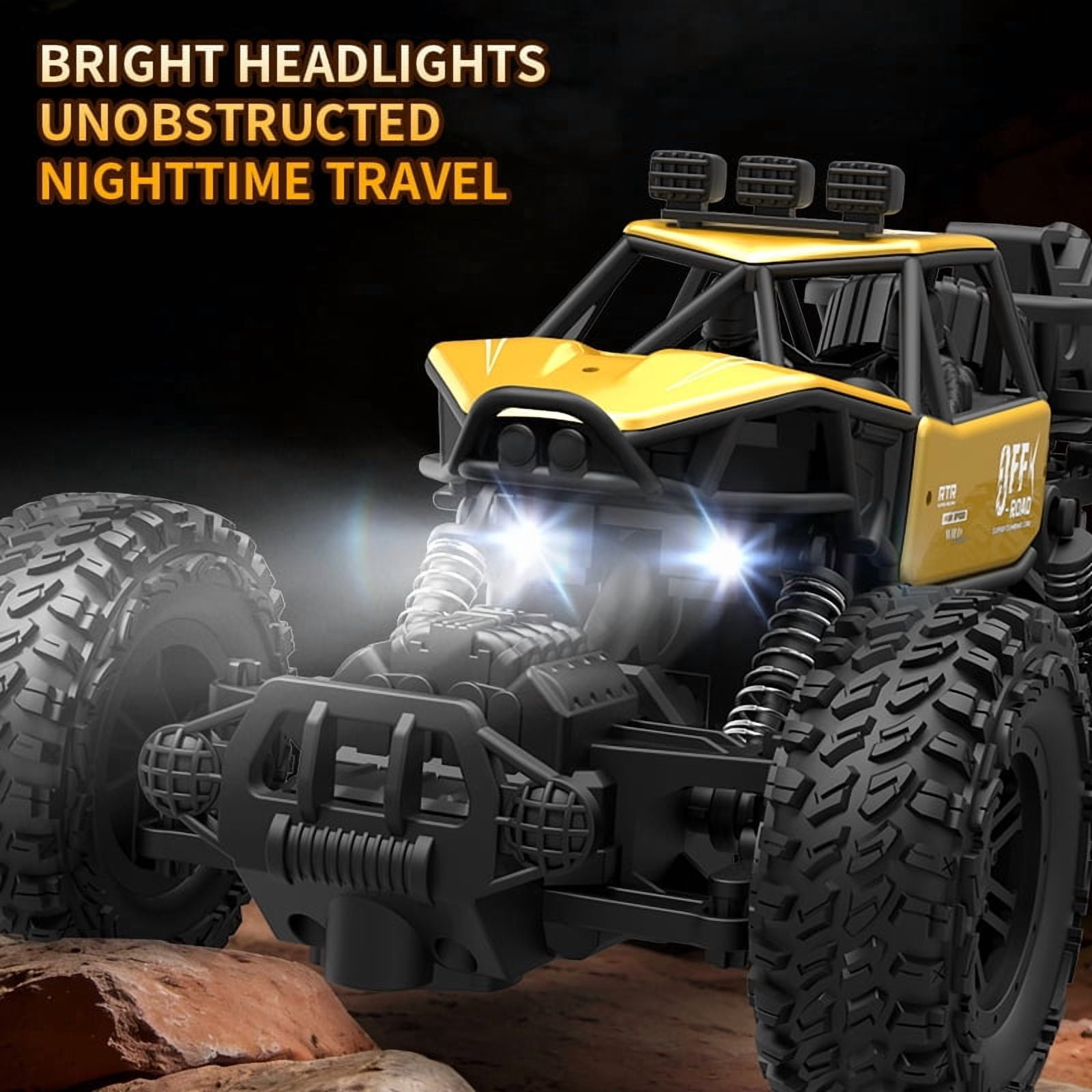 Alloy Rock-Climbing 6-Wheel RC Car - 1:12 Scale 2.4GHz 4WD Off-Road Truck with Dual Magnetic Motors, Independent Suspension   Non-Slip Tires(Gold)