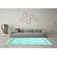 thumbnail image 3 of Ahgly Company Indoor Round Oriental Light Blue Traditional Area Rugs, 4' Round, 3 of 4