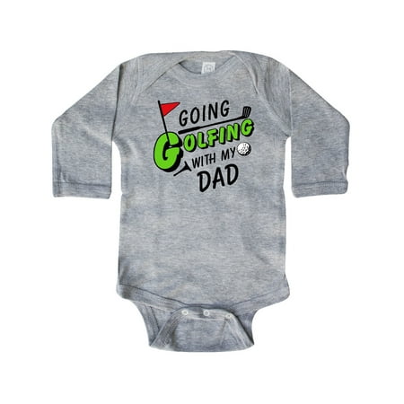 

Inktastic Going Golfing with my Dad- kids golf Gift Baby Boy or Baby Girl Long Sleeve Bodysuit