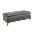 thumbnail image 3 of Meridian Furniture Naomi Ottomane en Velours Gris, 3 of 5