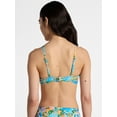 thumbnail image 3 of No Boundaries Postcard Printed Tie Front Bikini Top, Women’s, 3 of 5
