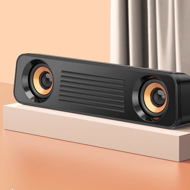 Altavoces para computadora UAEBM con cable USB, altavoz de escritorio estéreo con alimentación USB, barra de sonido negra