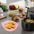thumbnail image 4 of Wovilon Air Fryer Silicone Pot Replaces Flammable Parchment Liner, Reusable Air Frying Pan Oven Accessories Circular Tray, Round Tray Suitable For Dishwasher Fridge Oven Outdoor Fruit Basket, 4 of 7