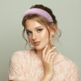 thumbnail image 4 of Diadema de felpa suave y esponjosa de Unique Bargains, diadema de color sólido, accesorio de moda color púrpura, 4 of 7