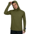 thumbnail image 6 of Men's Long Sleeve Big & Tall UPF 50+ Sun Protection Hoodie Raglan Muscle Fit Hooded Workout Shirt Quick Dry Athletic Rash Guard with Face Mask Thumbholes for Hiking Fishing, 6 of 8
