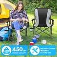 thumbnail image 5 of 2 Pack Oversized Folding Camping Chair for Adults，Supports 450 lbs Camping Chairs，Heavy Duty Lawn Chair with Side Pockets，Outdoor Camping, Beach, Fishing, Picnic,Hiking Foldable Camping Chair, 5 of 6