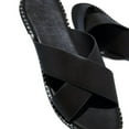 thumbnail image 5 of Womens Studded Flat Sandals Open Toe Slip Mule Slides Crossed Strap Slipper Beach Sandals, 5 of 7