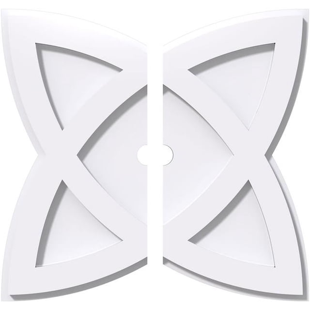 Ekena Millwork CMP14CM2-01000 14 in. OD x 1 in. ID Square Cosmo Architectural Grade PVC Contemporary Ceiling Medallion - 2 Piece