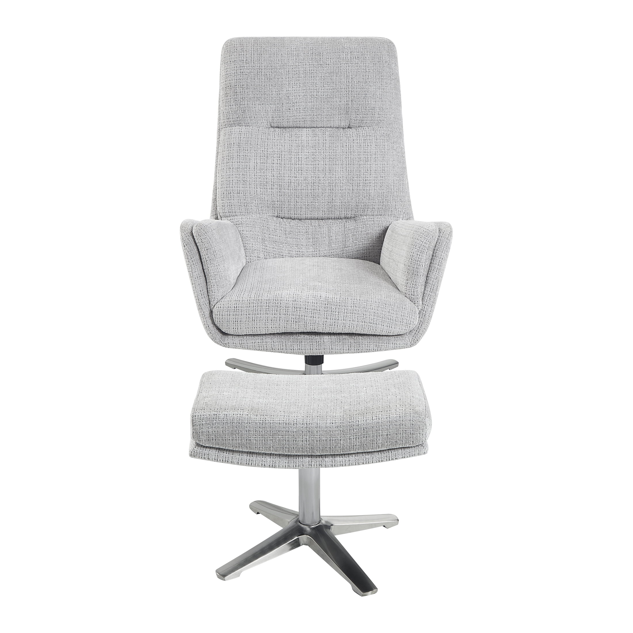 OakvillePark Windmere Chenille Swivel Chair with Ottoman, Gray