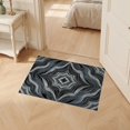 thumbnail image 2 of ODIKA 2'x3' Ultra-Soft Accent Mat, Grey Under Refined Brushstroke Motif Contrasted Printed Abstract None Washable, Bare feet friendly, Easy Care Indoor rug for Bedside, Footrest, 2 of 7