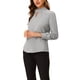 thumbnail image 4 of Blusa de botón con cuello de pie y pliegues para mujer INSPIRE CHIC XL Gris, 4 of 6