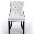 thumbnail image 2 of Nailhead Trim Decoration, Comfortable Shape / White+Black American Dining Chair Set, 2 of 7