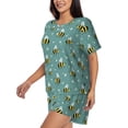 thumbnail image 3 of Womens Pajama Sets With Pocket, cute bees flowers Lounge Sets Short Sleeve Sleepwear PJ Sets for Women, 3 of 6