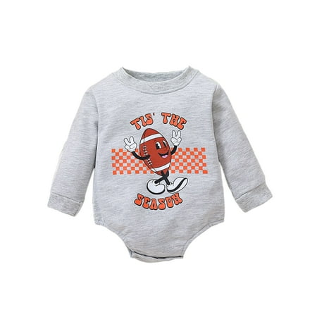 

Glonme Buttons Bodysuit for Infant Casual Travel Playsuit Loose Long Sleeve Christmas Romper Gray 70cm