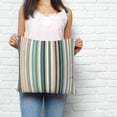 thumbnail image 2 of Teal Blue Striped Pillow Covers 18x18 Inch Decorative Throw Pillow Cover, Farmhouse Stripes Modern Abstract Art Sofa Pillowcases Accent Cushion Case Home Decor Bedroom Living Room, 2 of 6