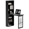 thumbnail image 1 of HOMCOM Bureau Convertible avec Tableau Blanc et Étagère Table Multifonction, Noir, 1 of 10