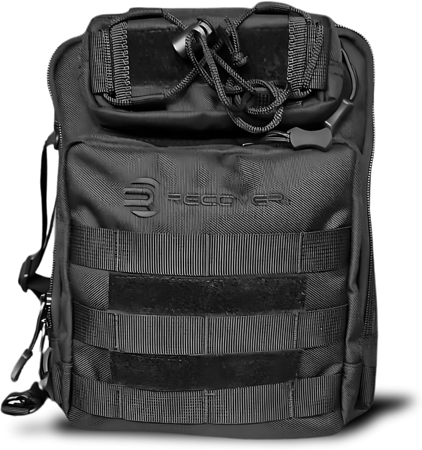 Recover Innovations EDC Bag Shoulder Sling Backpack w/ Molle-loop System, 3 Pockets, Black
