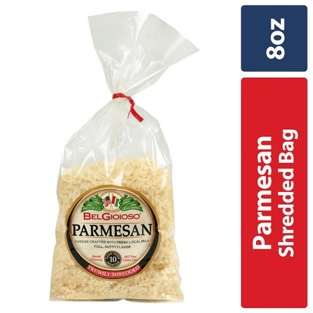BelGioioso Freshly Shredded Parmesan Cheese, Refrigerated 8 oz Plastic Bag