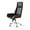 Black, variant on FOH Luxury Wooden Swivel and Adjustable Executive Chair, Wide Pu Leather Office Chair, Modern and Vintage Design High Back Computer Desk Chair for Conference Rooms and Home Offices