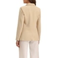 thumbnail image 4 of INSPIRE CHIC Women's Jacket Notched Lapel Double Breasted Padded Shoulder Blazer M Apricot-Solid, 4 of 7