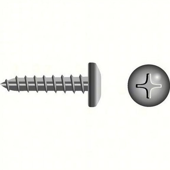 SeaChoice 00886; #10X 1-1/4 Phillips Head Pan Sheet Metal Screw Stainless Steel 100/ B