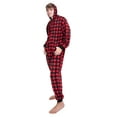 thumbnail image 4 of Buffalo Plaid Fleece Hoodie Onesie Pajama with Drop Seat Men & Women, 4 of 4
