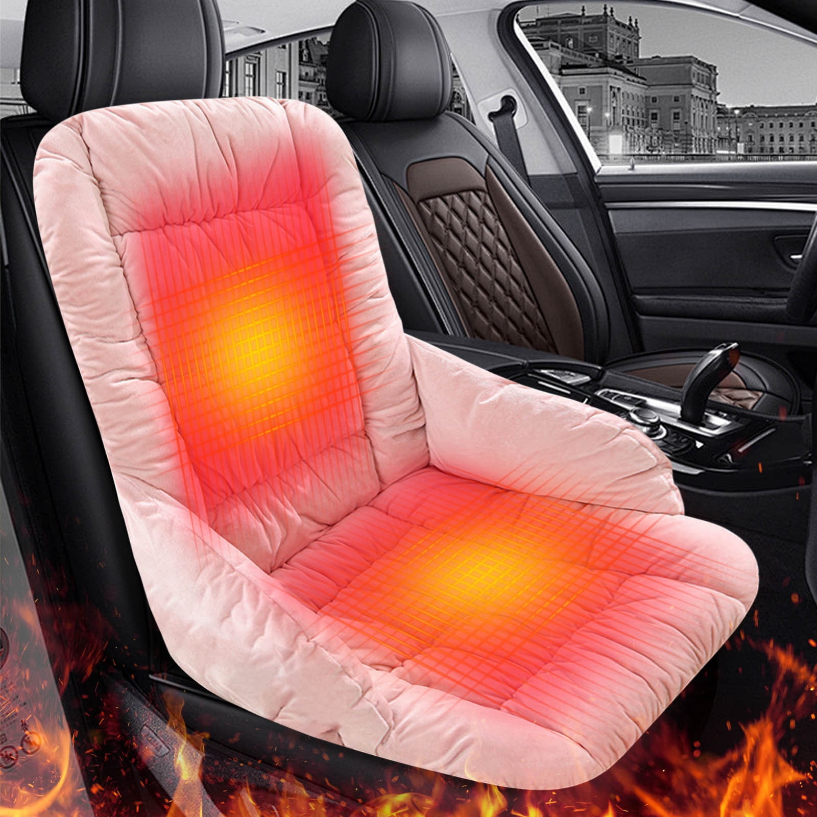 Heated Seat Cushion, Office Chair Heating Pad, Heated Seat Pad, Winter Integrated Heating Cushion (18x16 In) - Office Long-Period Sitting Waist Protection