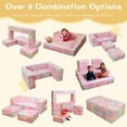 thumbnail image 4 of LinkRomat Modular Kids Play Couch, Toddler & Child Sectional Sofa, Glow in Dark, 3-in-1 Convertible Play Couch with High-Density Foam for Boys Girls, 4 of 10