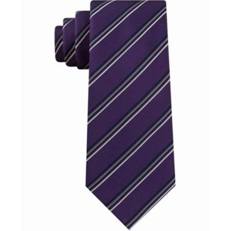 Kenneth Cole Reaction Men's Neck Tie Veloutine Striped Slim Silk Purple Not Applicable