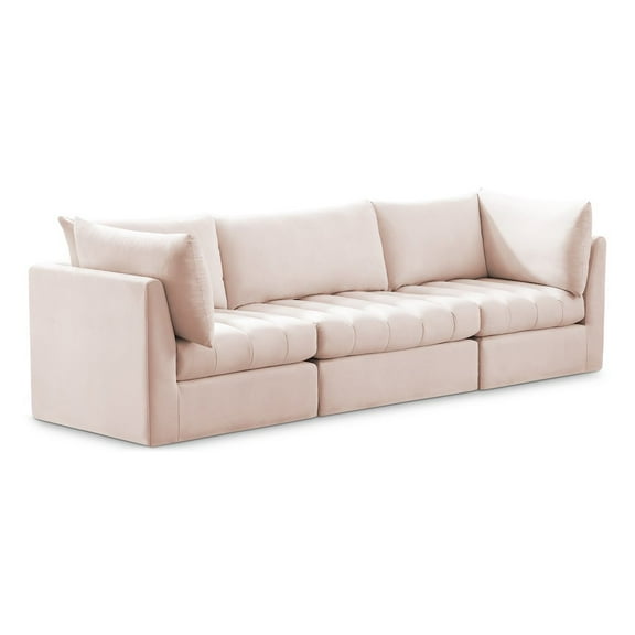 Meridian Furniture Jacob Pink Velvet Modular Sofa