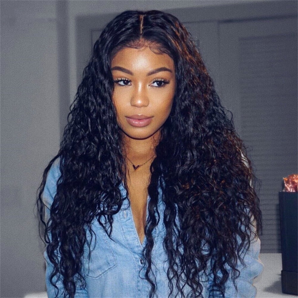 Water Wave Full Lace Front Curly Hair Wigs for Black Women Brazilian Loose  Deep Wave HD Frontal Wig 