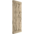 thumbnail image 3 of Ekena Millwork 16 1/2"W x 56"H Rustic Three Board Joined Board-n-Batten Pecky Cypress Faux Wood Shutters w/End Batten (Per Pair), Primed Tan, 3 of 10