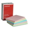 Universal 35616 Self-Stick Notes 4 x 6 Four Pastel Colors Five 100-Sheet Pads Pack