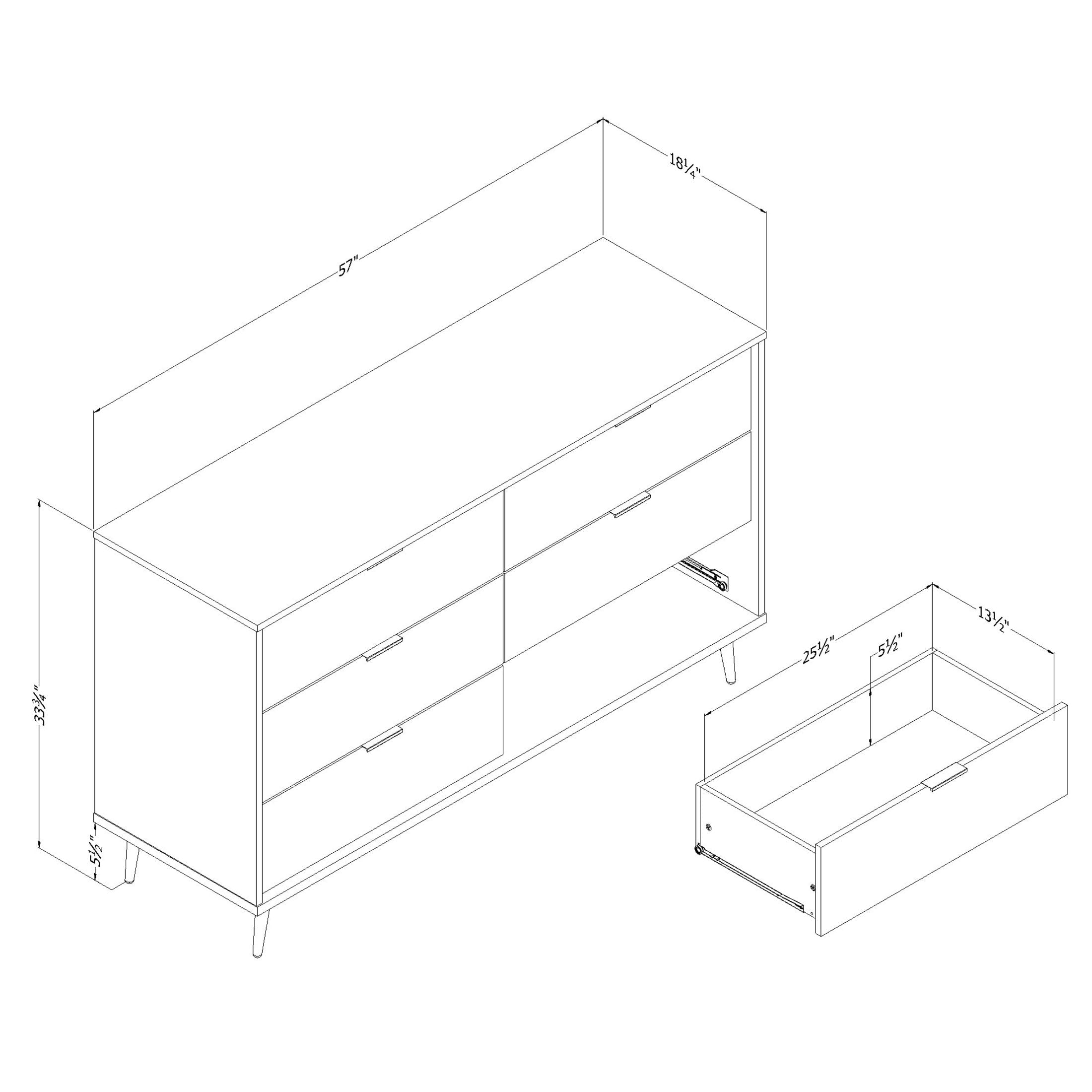 South Shore Oxford, Contemporary Dresser,  Beige