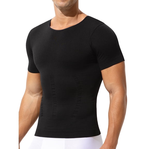 Compression Shirt for Men Slimming Shapewear Tummy Control Compression Undershirt Breathable Body Shaper for Workout Gym Daily