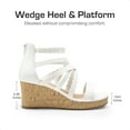 thumbnail image 2 of DREAM PAIRS Girls Wedge Sandals Flatform Open Toe Platform Sandals Flower Wedding Party for Little Kid/Big Kid, 2 of 6