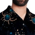 thumbnail image 5 of Cancer Constellation Men's Casual Printed Button Down Short Sleeve Spread Collar Beach Shirts for Summer, Unisex, 5 of 6