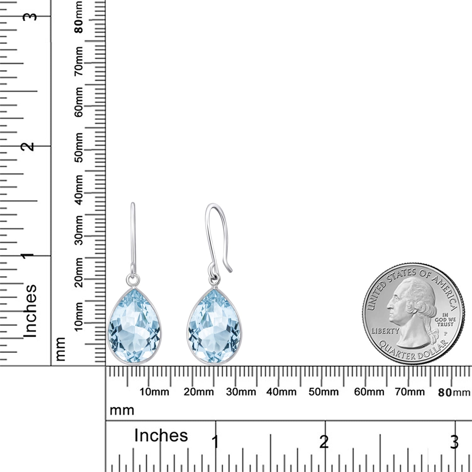 Gem Stone King 6.00 Cttw Swiss Blue Topaz Earrings in 925 Sterling Silver | Pear Shaped 12X9MM | Gemstone Birthstone | Drop Dangle Teardrop Earrings for Women