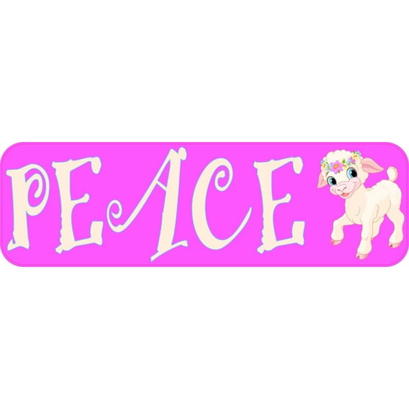10in x 3in Peace Lamb Sheep Vinyl Vehicle Bumper Sticker Car Decal Window Stickers Decals