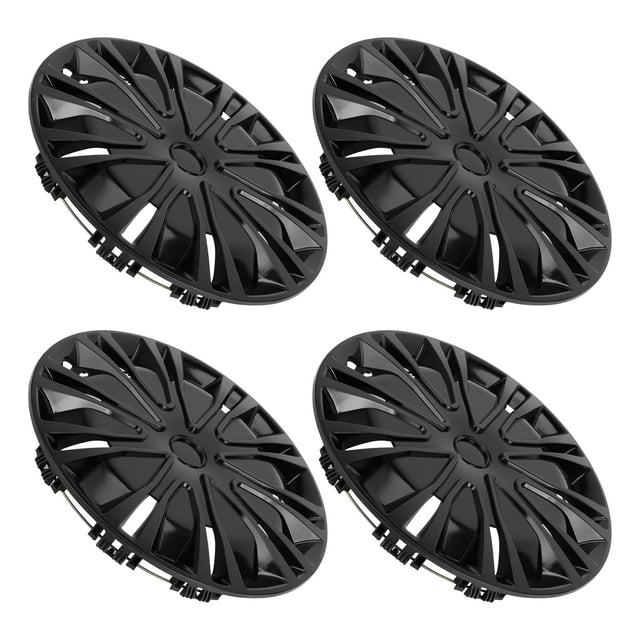 Unique Bargains 4 Pcs Couvre-Moyeu de Jante de Roue Universel R15/15 Pouces Capuchons de Moyeu de Roue Ton Argent Noir