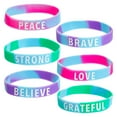 thumbnail image 6 of 36 Pack Inspirational Rubber Bracelets, Motivational Silicone Wristbands, Tie Dye Party Favors for Kids and Adults, 6 of 7